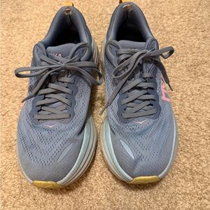 Hoka Women's Blue and Yellow Sneakers